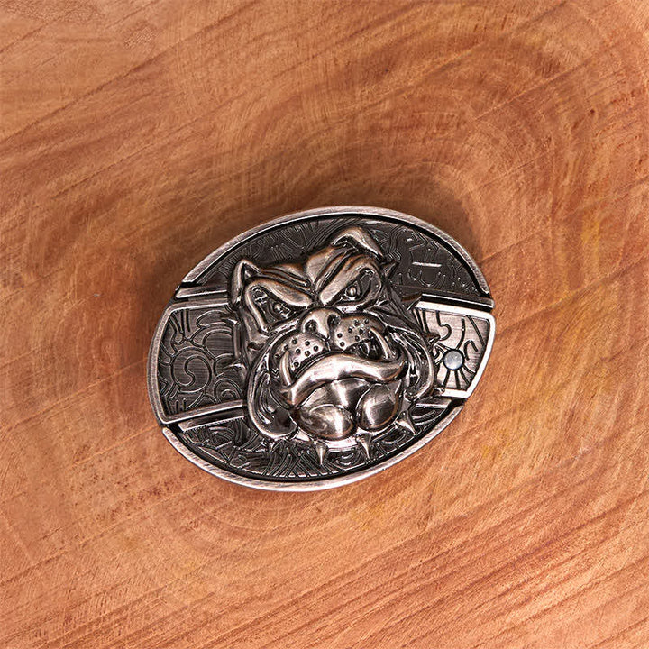 Cintura in pelle con coltello pieghevole nascosto "Fierce Dog" fai da te da uomo