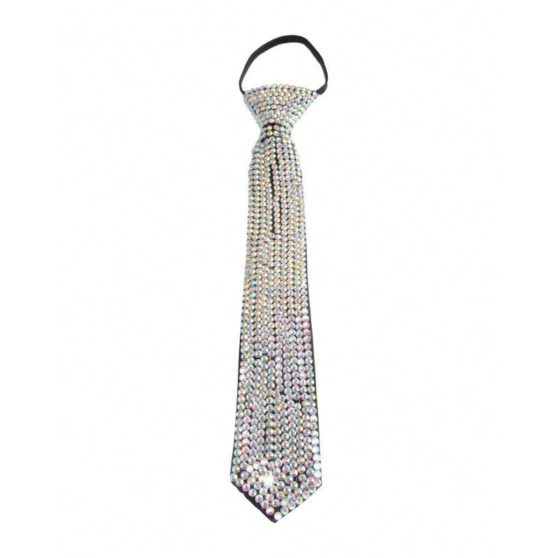 Cravatta creativa con strass scintillanti in stile diamante