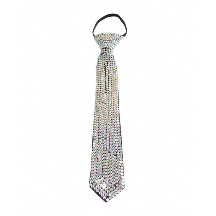 Cravatta creativa con strass scintillanti in stile diamante