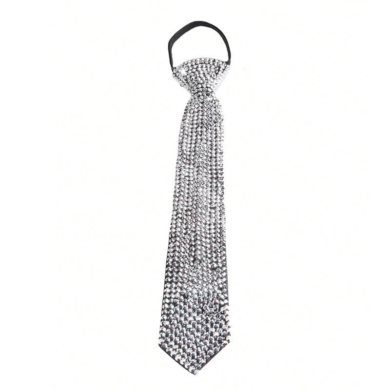 Cravatta creativa con strass scintillanti in stile diamante