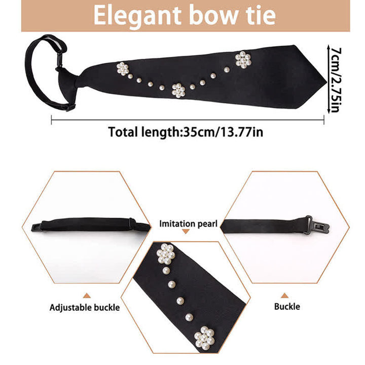 Elegante cravatta creativa tempestata di perle artificiali