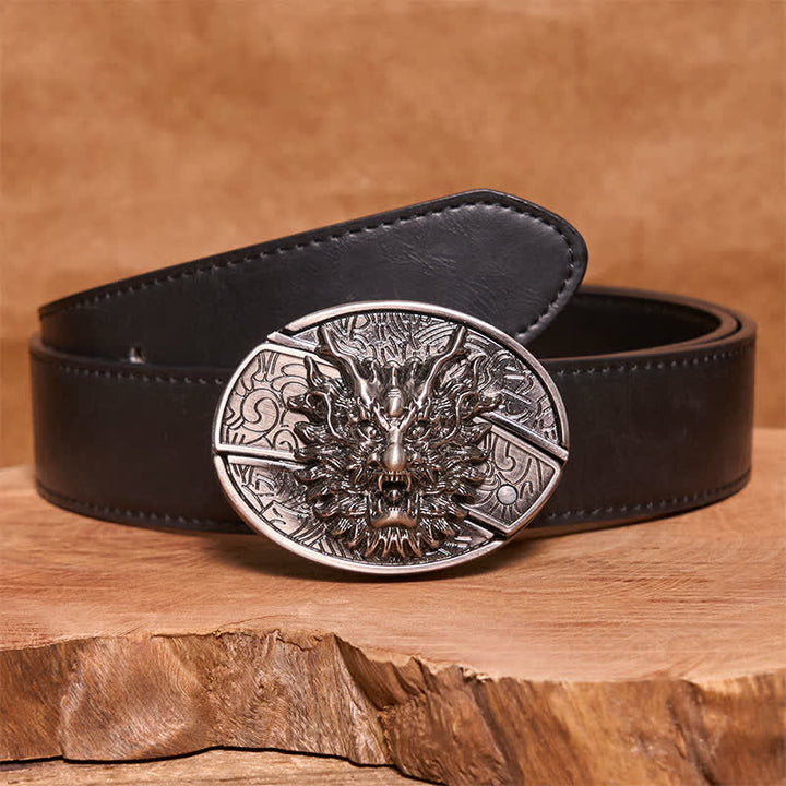 Cintura in pelle con coltello pieghevole nascosto Brave Dragon fai da te da uomo