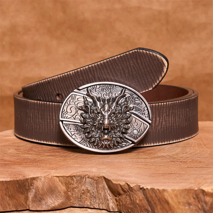 Cintura in pelle con coltello pieghevole nascosto Brave Dragon fai da te da uomo