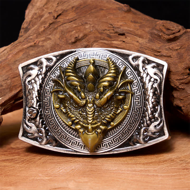Cintura in pelle con coltello pieghevole nascosto fai da te a forma di drago dal becco affilato da uomo - Drago dal becco affilato - Senza cintura - Cintura non inclusa - image 0