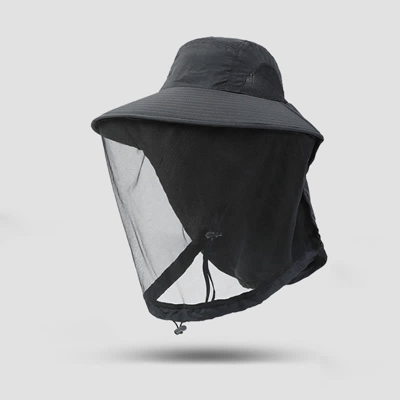 Cappello unisex anti-zanzare con protezione in rete - Nero - Regolabile (21 5/8"-23 5/8") - image 1