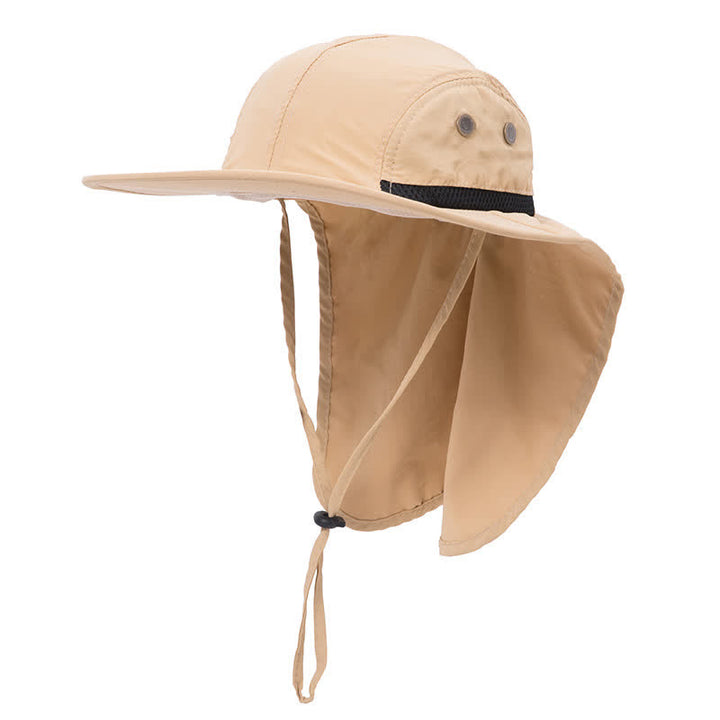 Cappello da pescatore con tesa larga e protezione solare e paranuca