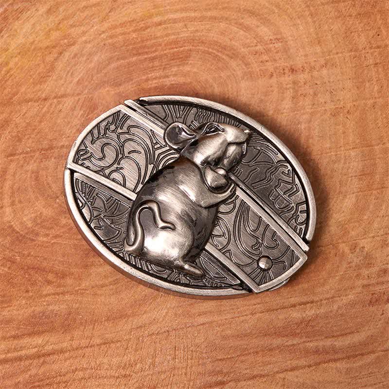Cintura in pelle con coltello pieghevole nascosto fai da te a forma di criceto da uomo