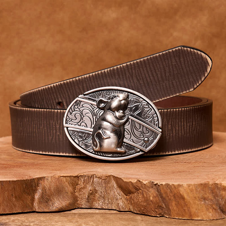 Cintura in pelle con coltello pieghevole nascosto fai da te a forma di criceto da uomo - image 8