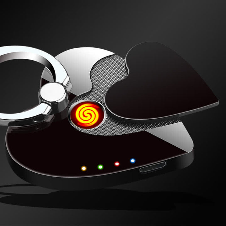 Supporto per telefono a forma di cuore con fibbia ad anello, accendino elettrico ricaricabile