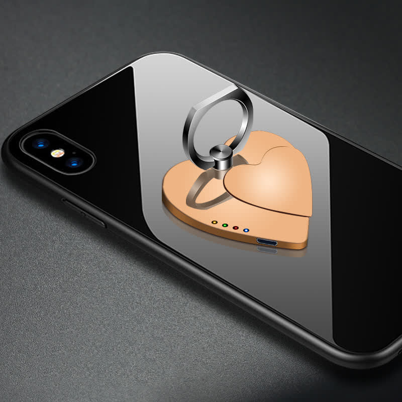 Supporto per telefono a forma di cuore con fibbia ad anello, accendino elettrico ricaricabile