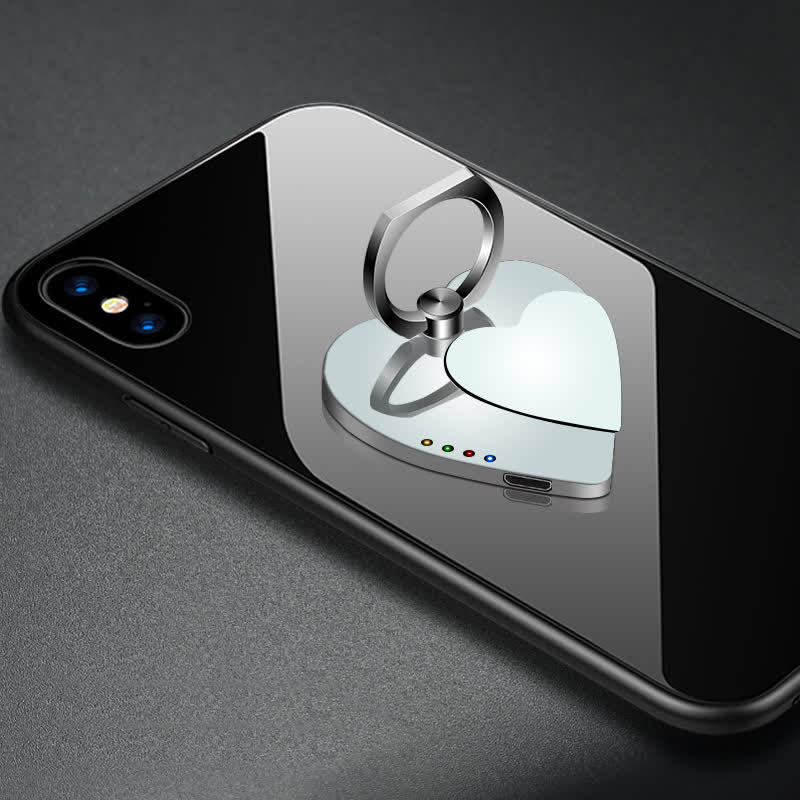 Supporto per telefono a forma di cuore con fibbia ad anello, accendino elettrico ricaricabile