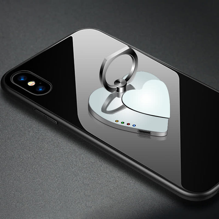 Supporto per telefono a forma di cuore con fibbia ad anello, accendino elettrico ricaricabile