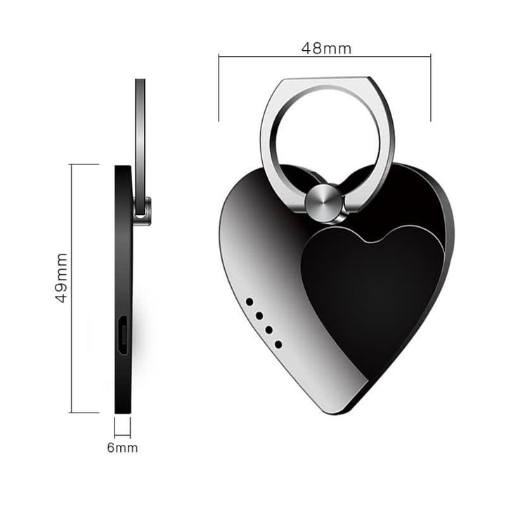 Supporto per telefono a forma di cuore con fibbia ad anello, accendino elettrico ricaricabile