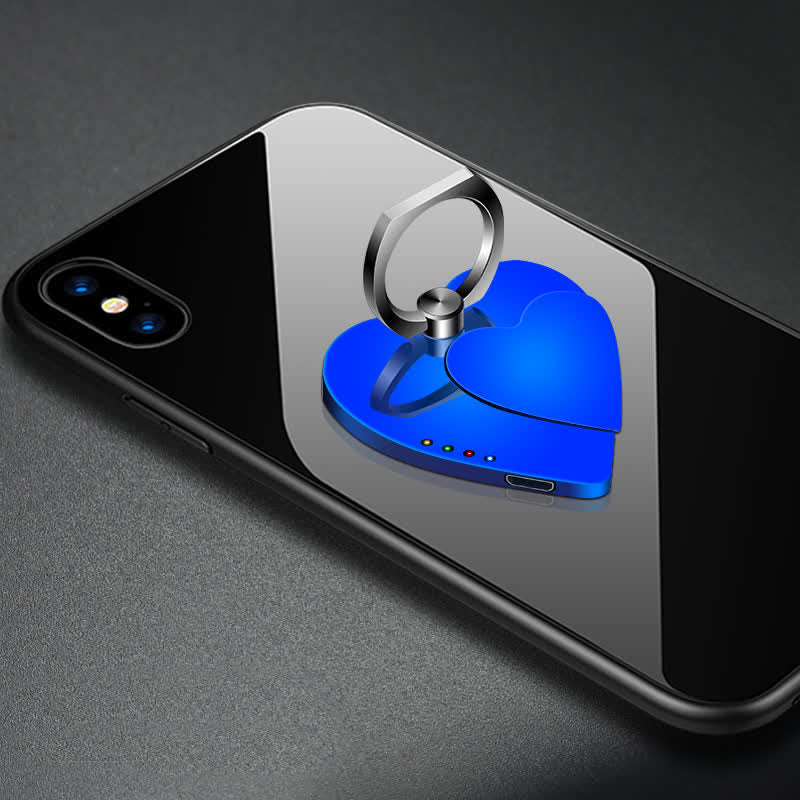 Supporto per telefono a forma di cuore con fibbia ad anello, accendino elettrico ricaricabile
