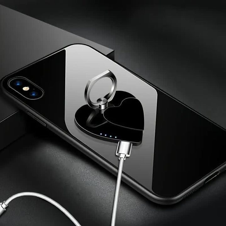 Supporto per telefono a forma di cuore con fibbia ad anello, accendino elettrico ricaricabile