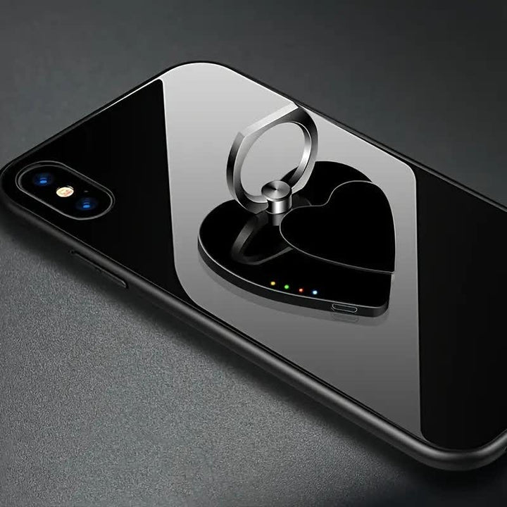 Supporto per telefono a forma di cuore con fibbia ad anello, accendino elettrico ricaricabile