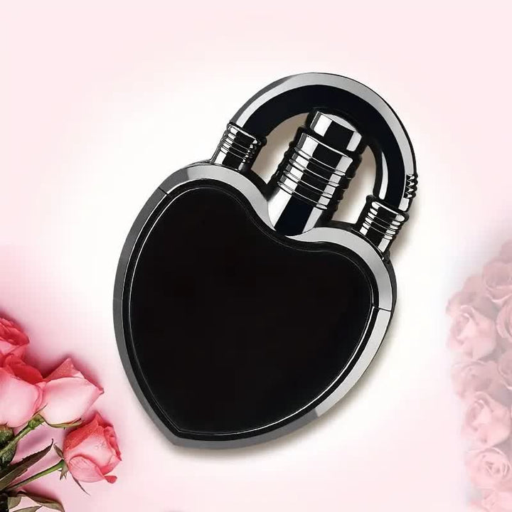 Accendino a forma di cuore e lucchetto, fiamma singola, ricaricabile a butano - Nero - image 10