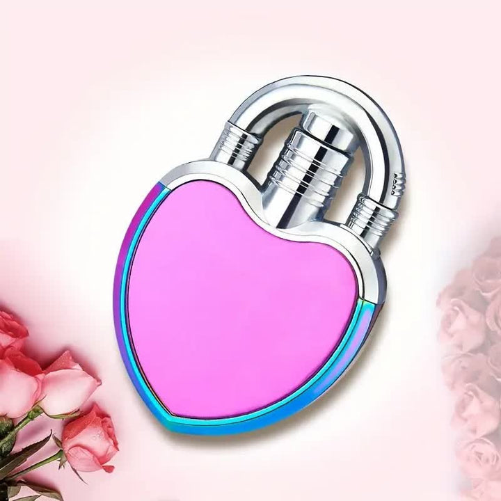 Accendino a forma di cuore e lucchetto, fiamma singola, ricaricabile a butano - Colorato - image 8