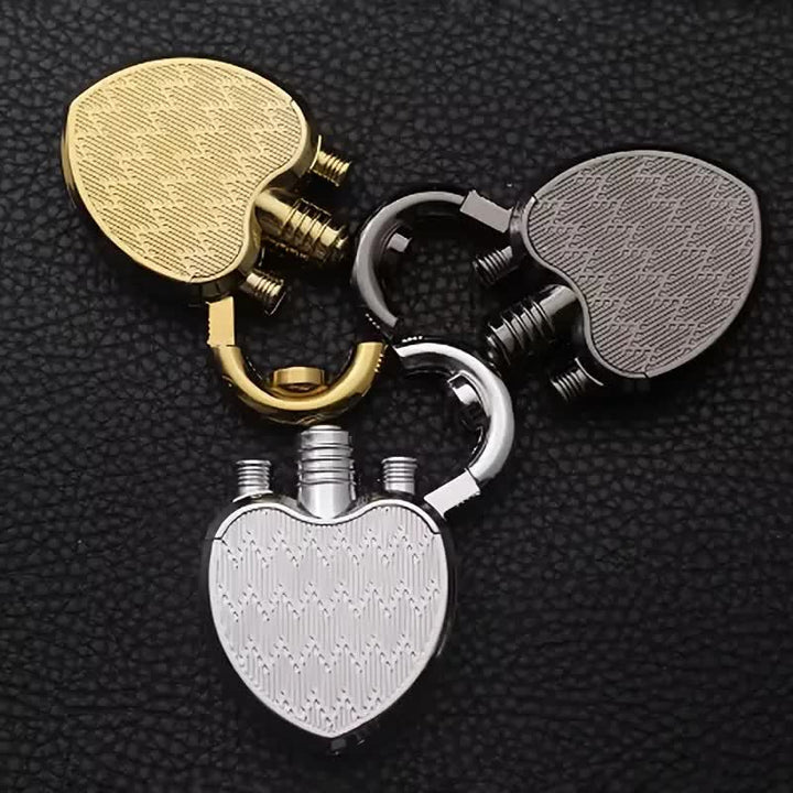 Accendino a forma di cuore e lucchetto, fiamma singola, ricaricabile a butano - image 6