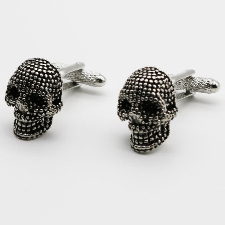 Gemelli da uomo a forma di teschio punk color argento, 1 paio - Argento - image 1