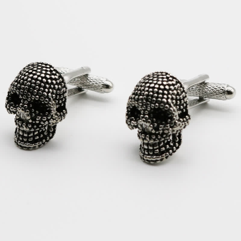 Gemelli da uomo a forma di teschio punk color argento, 1 paio - Argento - image 0