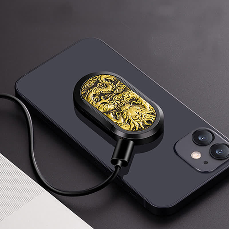 Porta telefono con fibbia ad anello, accendino elettrico ricaricabile Dragon Tiger