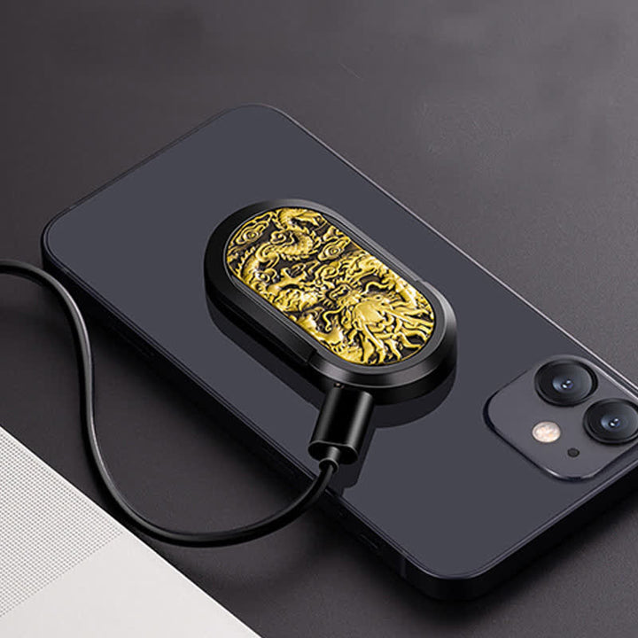 Porta telefono con fibbia ad anello, accendino elettrico ricaricabile Dragon Tiger