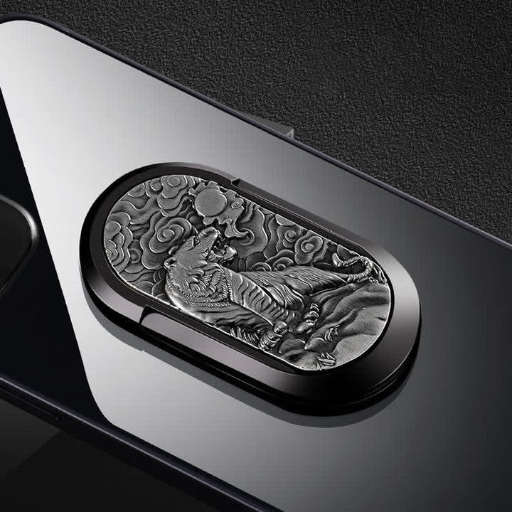 Porta telefono con fibbia ad anello, accendino elettrico ricaricabile Dragon Tiger