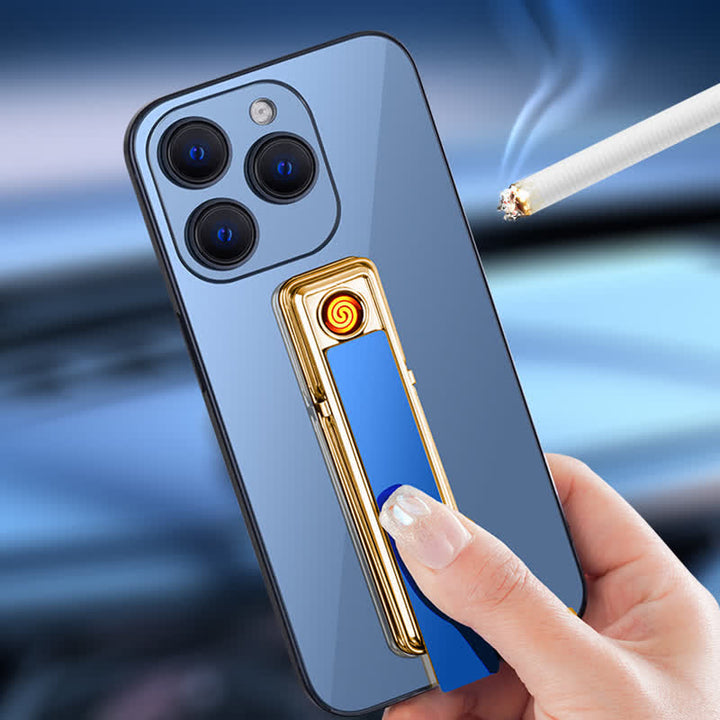 Porta telefono con anello a striscia lunga, accendino elettrico ricaricabile