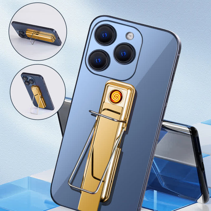 Porta telefono con anello a striscia lunga, accendino elettrico ricaricabile