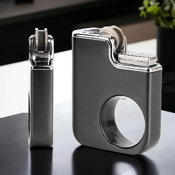Accendino a butano ricaricabile con manico a forma di anello creativo