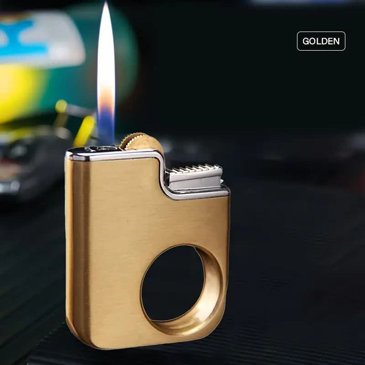 Accendino a butano ricaricabile con manico a forma di anello creativo