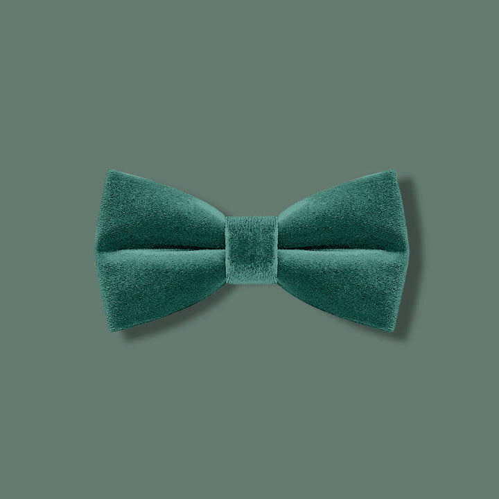 Papillon da uomo in velluto tinta unita verde smeraldo