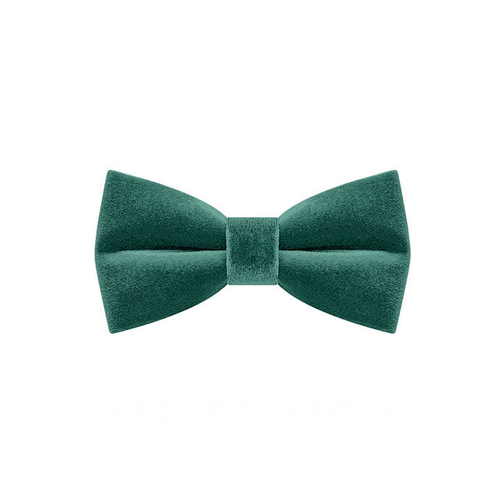Papillon da uomo in velluto tinta unita verde smeraldo - image 6