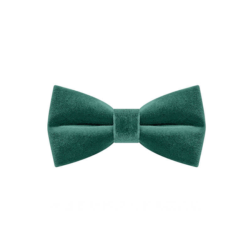 Papillon da uomo in velluto tinta unita verde smeraldo