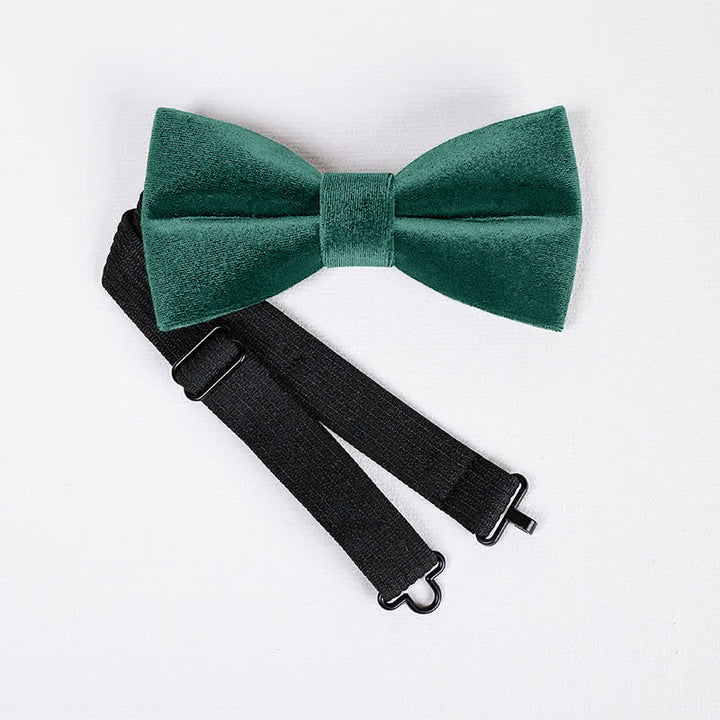 Papillon da uomo in velluto tinta unita verde smeraldo