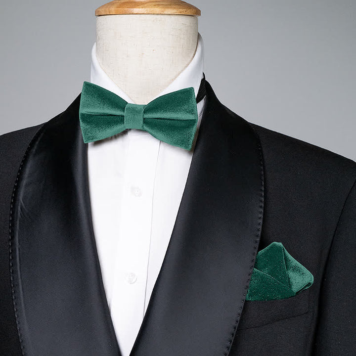 Papillon da uomo in velluto tinta unita verde smeraldo