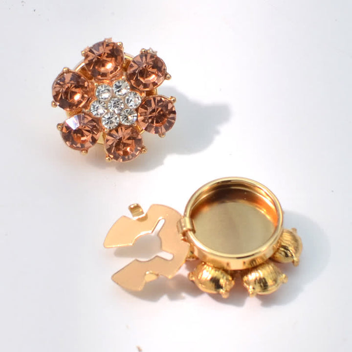 1 paio di copri bottoni a pressione con strass di perle lucide - Champagne - image 7