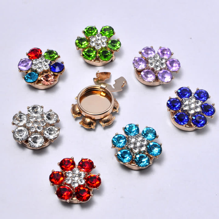 1 paio di copri bottoni a pressione con strass di perle lucide - image 5