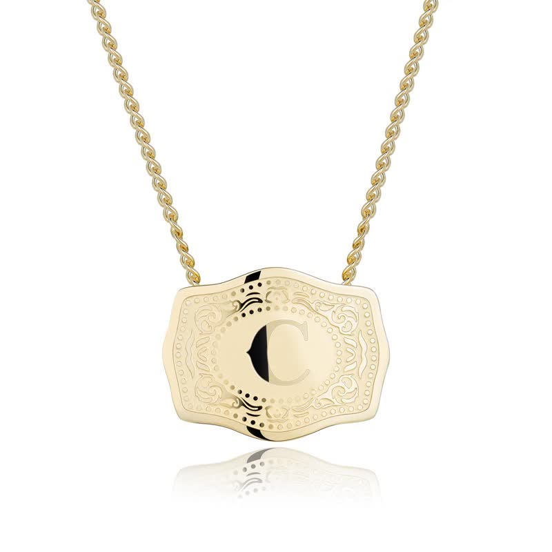 Collana con lettera iniziale in rilievo in oro - C - image 4