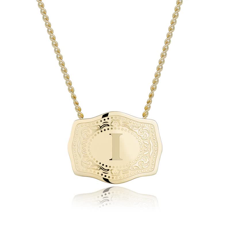 Collana con lettera iniziale in rilievo in oro - I - image 10