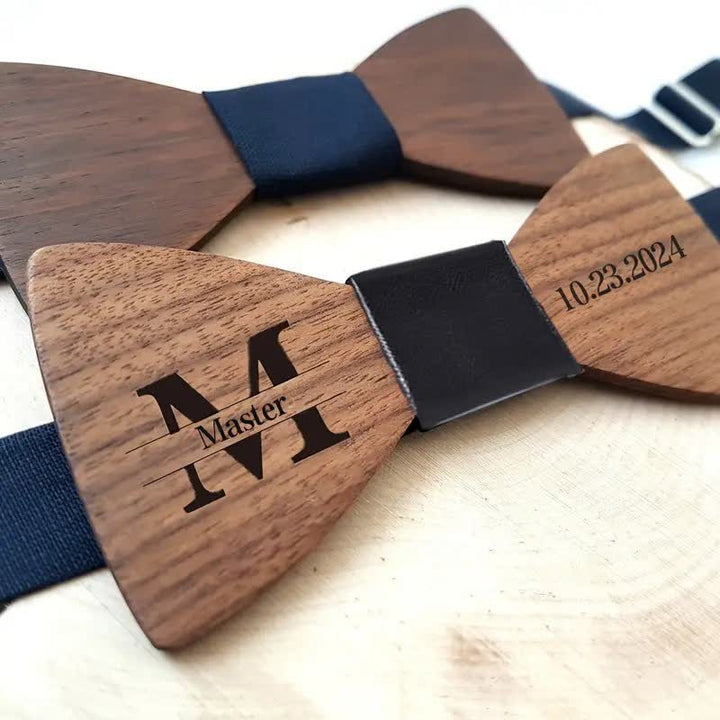 Papillon in legno per matrimonio da uomo con nome personalizzato e incisione - image 4