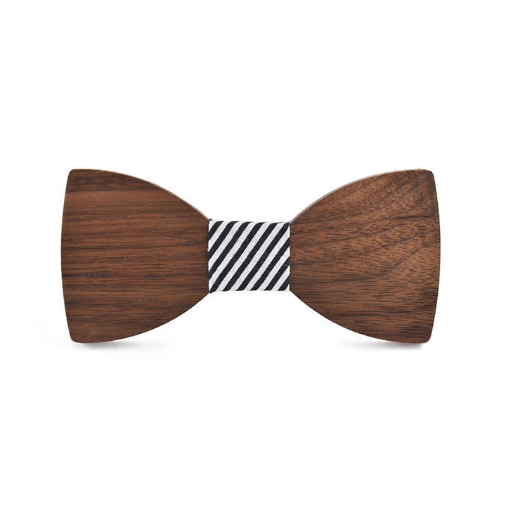 Papillon in legno per matrimonio da uomo con nome personalizzato e incisione - Noce nera - Stile n. 3 - image 8
