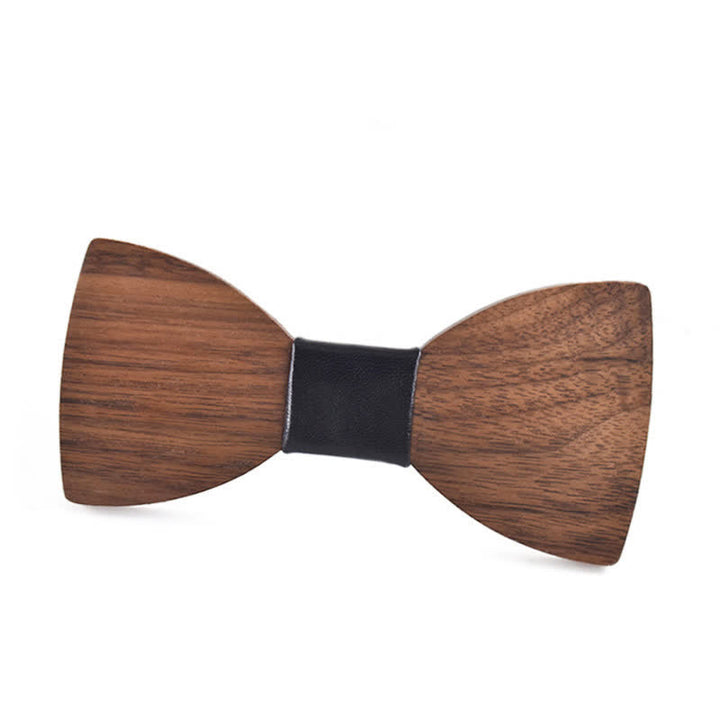 Papillon in legno per matrimonio da uomo con nome personalizzato e incisione - Noce nera - Stile n. 1 - image 1