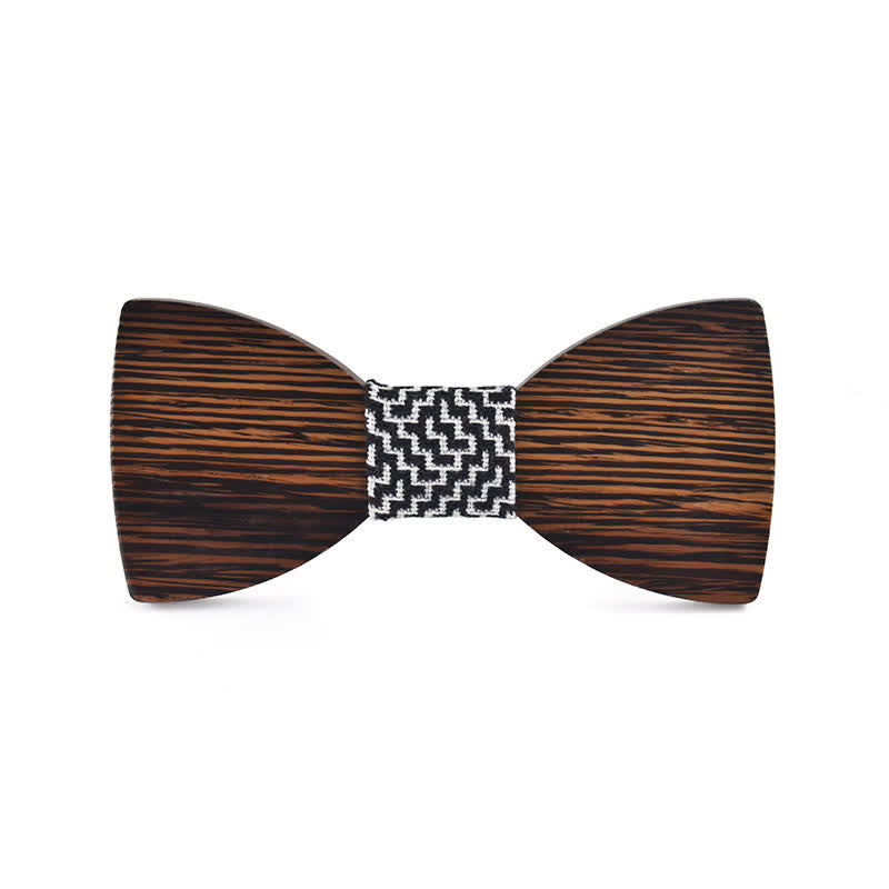 Papillon in legno per matrimonio da uomo con nome personalizzato e incisione - Wengé - Stile n. 2 - image 14