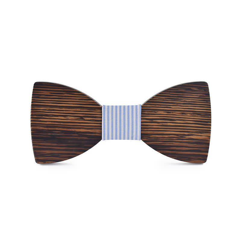 Papillon in legno per matrimonio da uomo con nome personalizzato e incisione - Wengé - Stile n. 6 - image 18