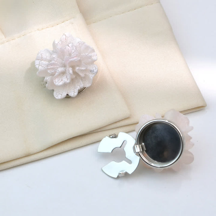 1 paio di copribottoni per camicia a scatto a forma di gufo con mini perle - Bianco - image 7