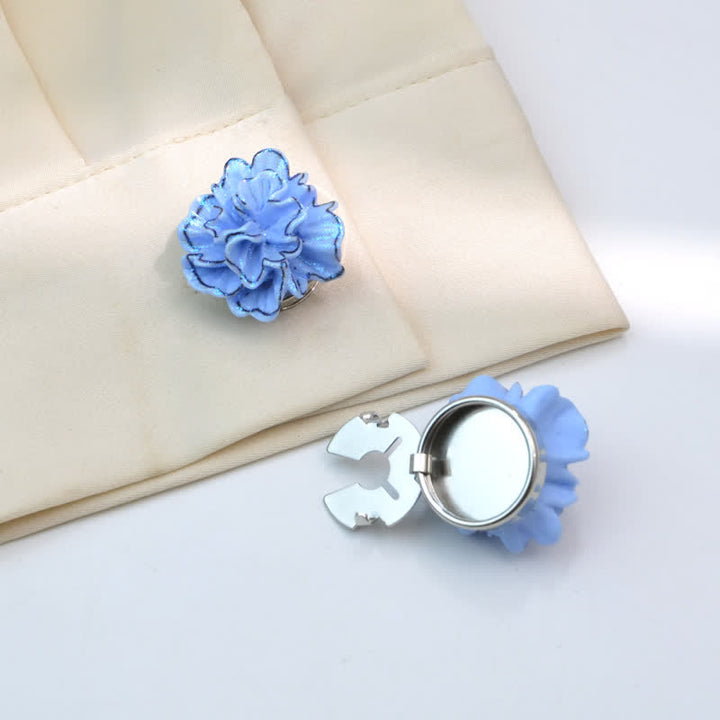 1 paio di copribottoni per camicia a scatto a forma di gufo con mini perle - Blu - image 0