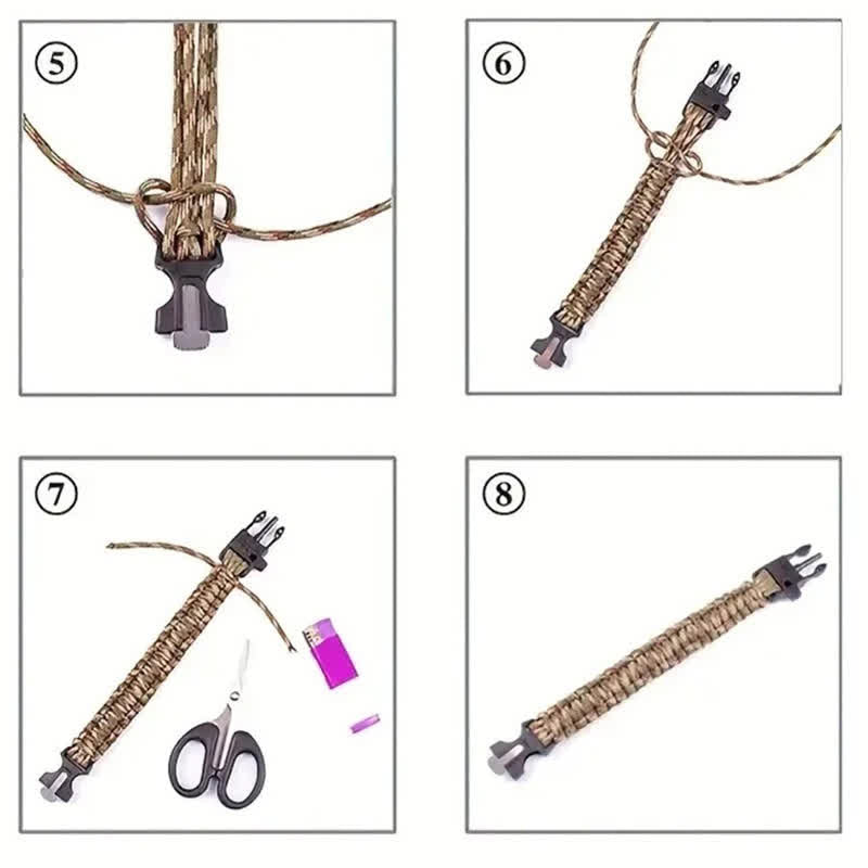 Braccialetto multiuso tattico da sopravvivenza 13 in 1 con coltello nascosto