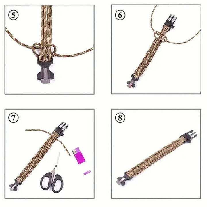 Braccialetto multiuso tattico da sopravvivenza 13 in 1 con coltello nascosto